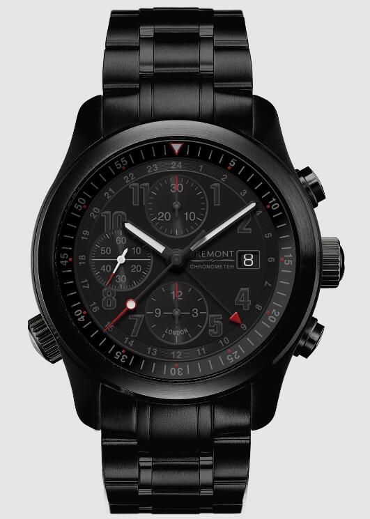 Replica Bremont Watch Altitude Pilot Chronographs ALT1-B Black Dial Steel Strap